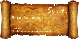 Sztojka Anna névjegykártya