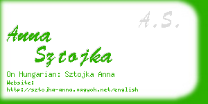 anna sztojka business card